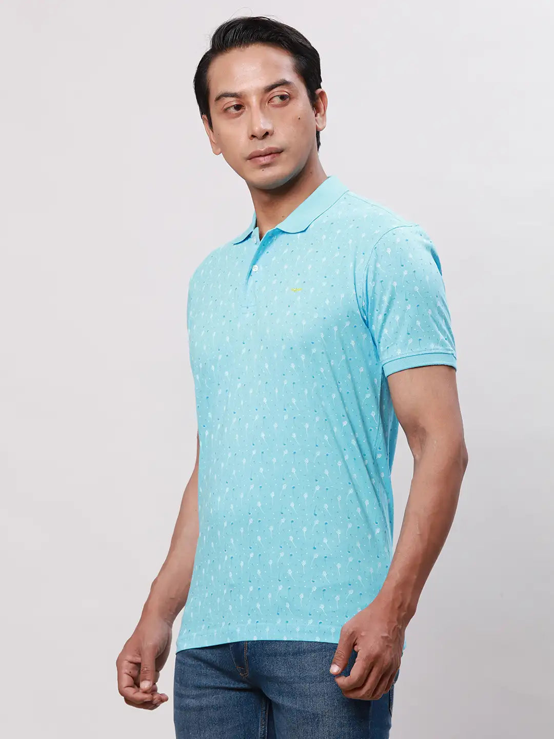 Park Avenue Men Blue 5ee7443f60a2ba066045b9b3 Slim Fit Cotton Blend T-Shirt