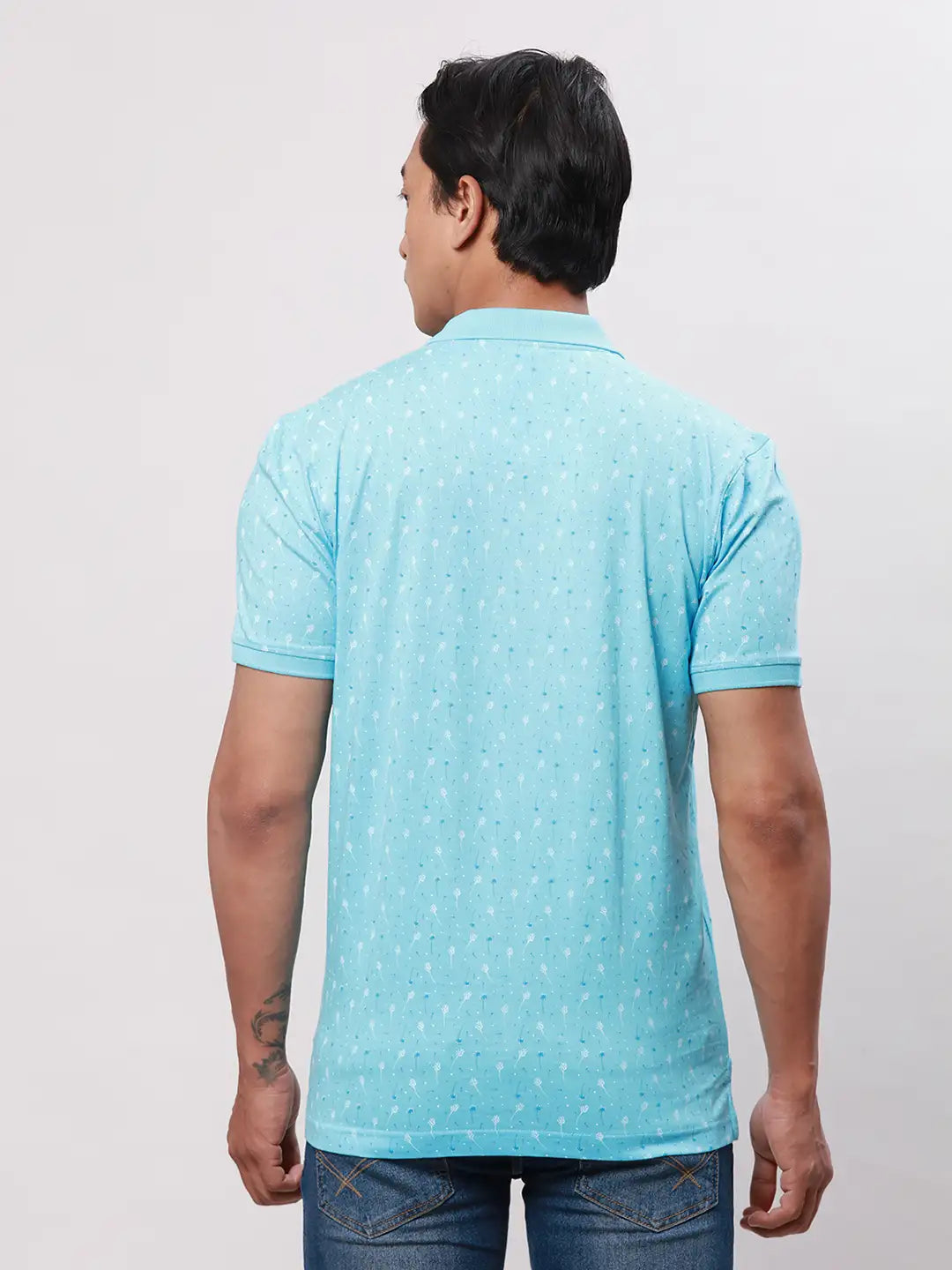 Park Avenue Men Blue 5ee7443f60a2ba066045b9b3 Slim Fit Cotton Blend T-Shirt