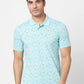 Park Avenue Men Green Print Slim Fit Cotton T-Shirt