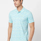 Park Avenue Men Green Print Slim Fit Cotton T-Shirt