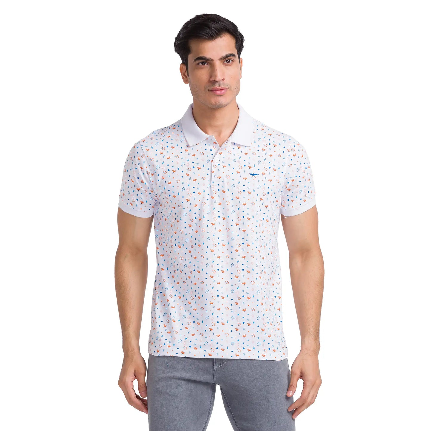 Men Slim Fit Blue Polo