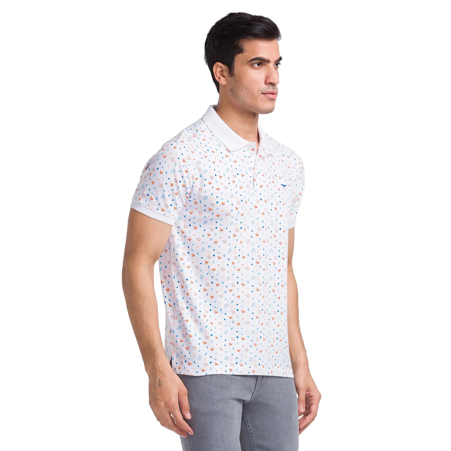 Men Slim Fit Blue Polo