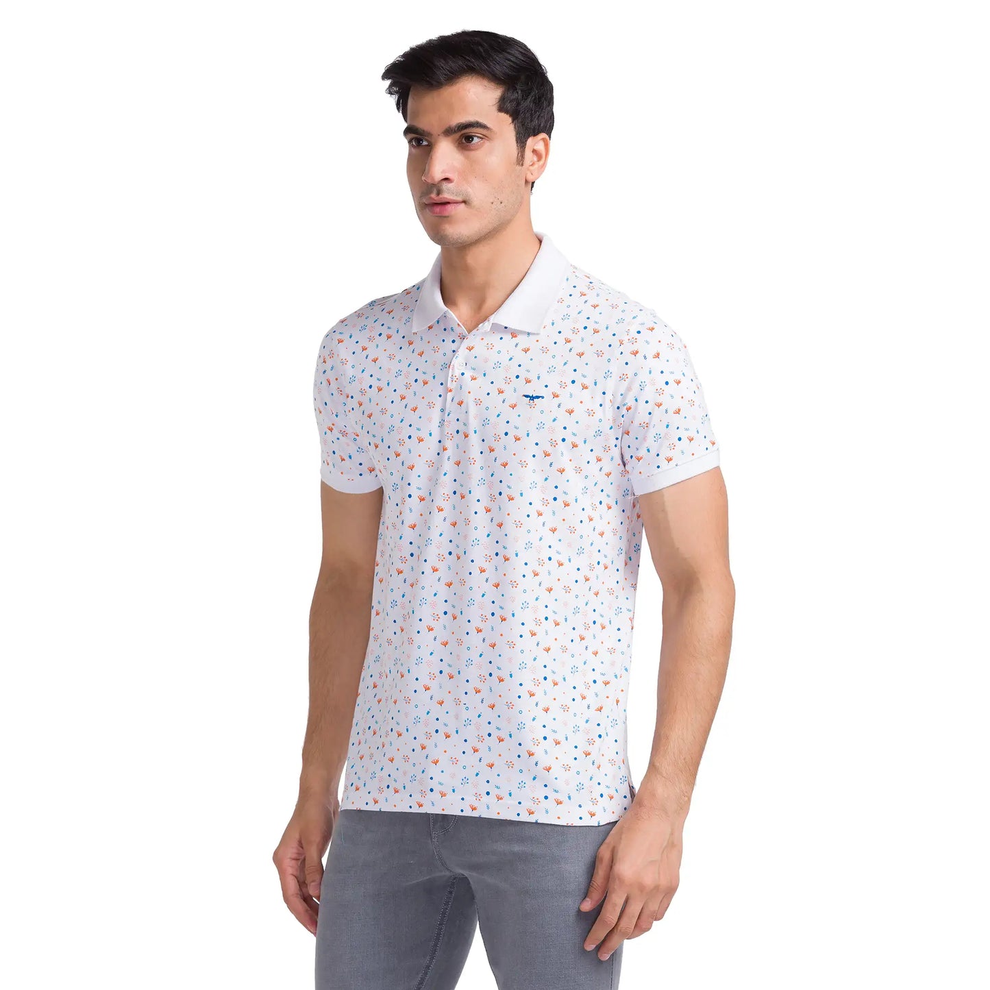 Men Slim Fit Blue Polo