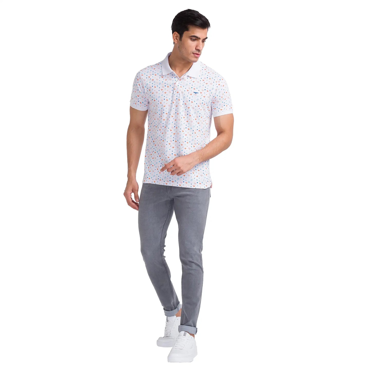 Men Slim Fit Blue Polo