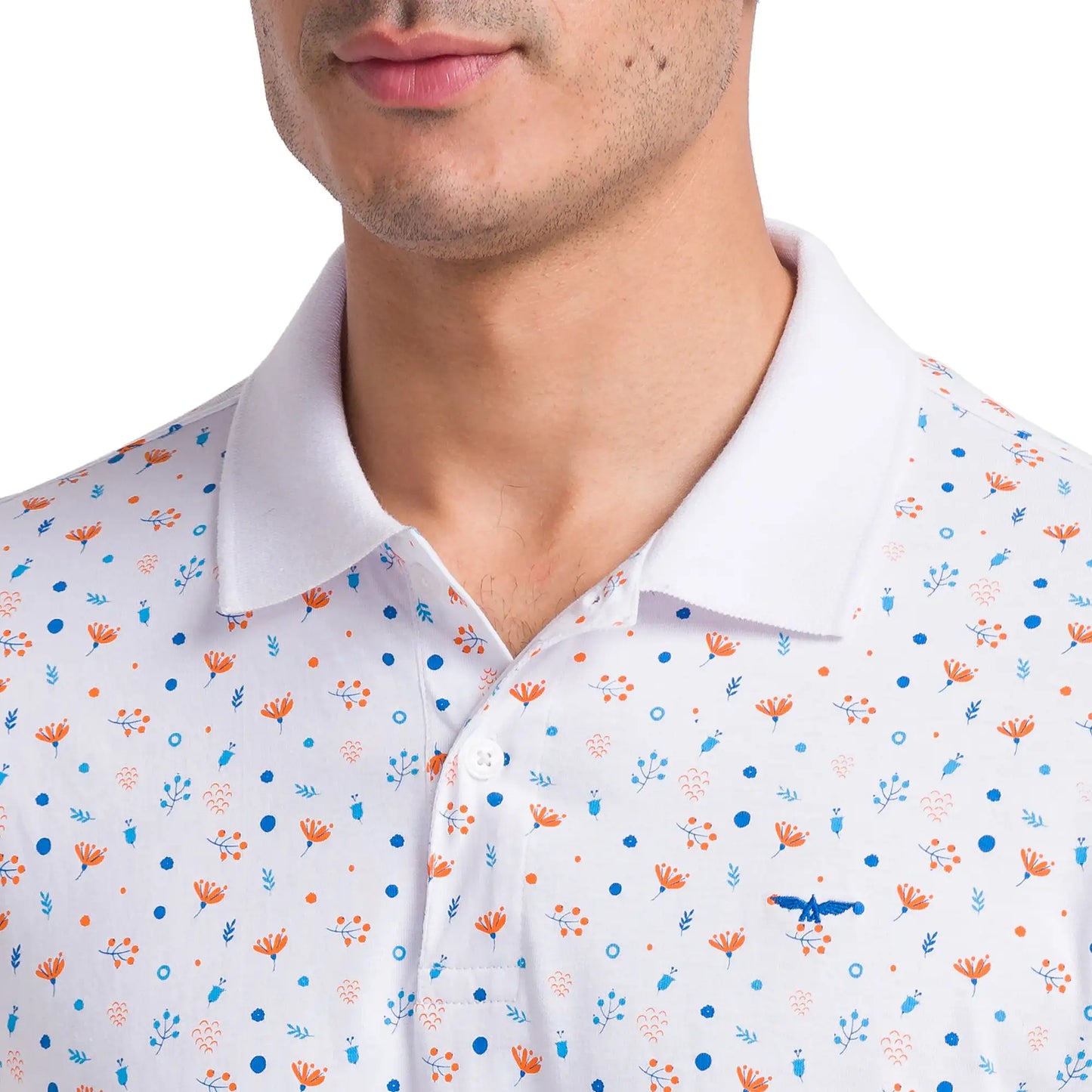 Men Slim Fit Blue Polo