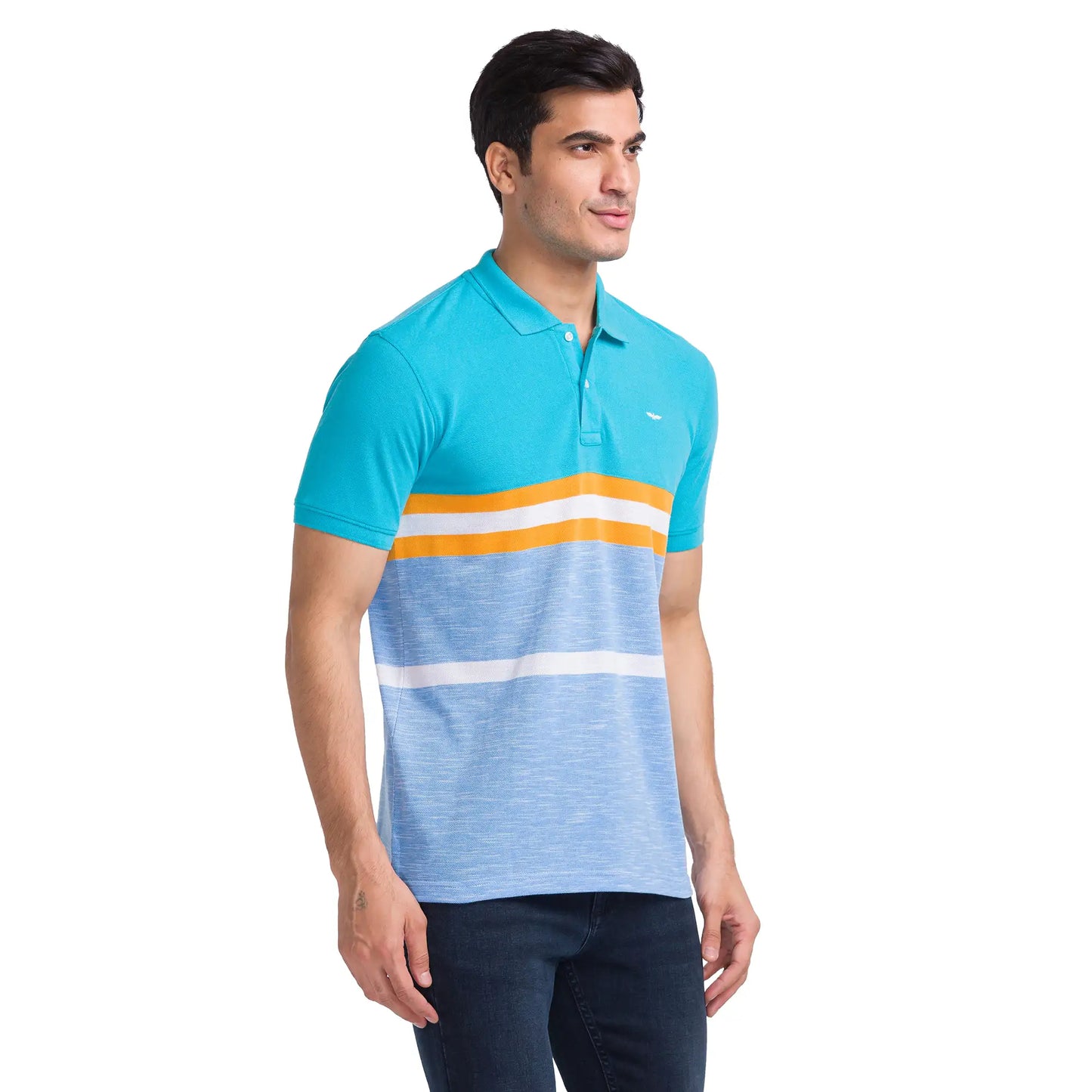Men Slim Fit Teal Polo