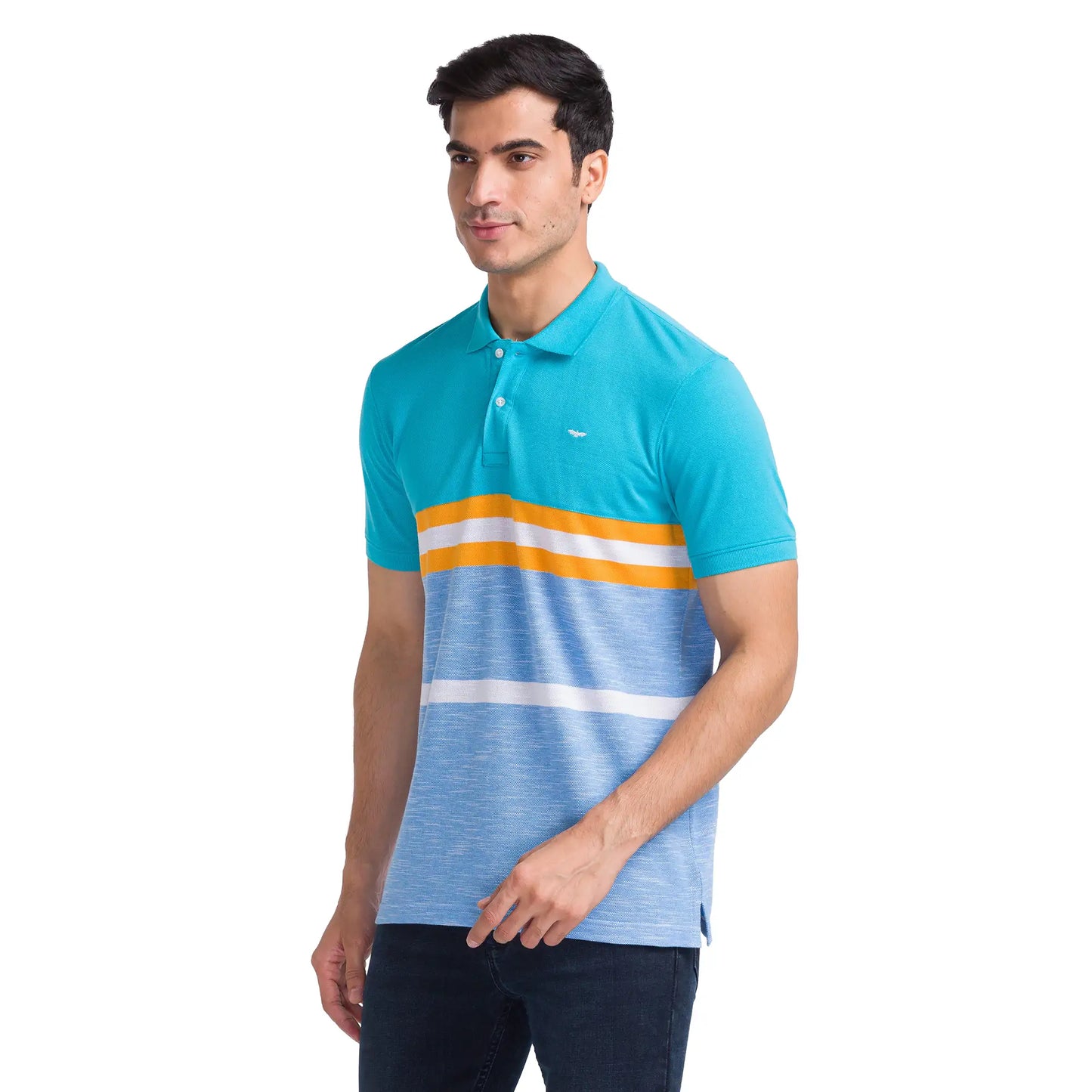 Men Slim Fit Teal Polo