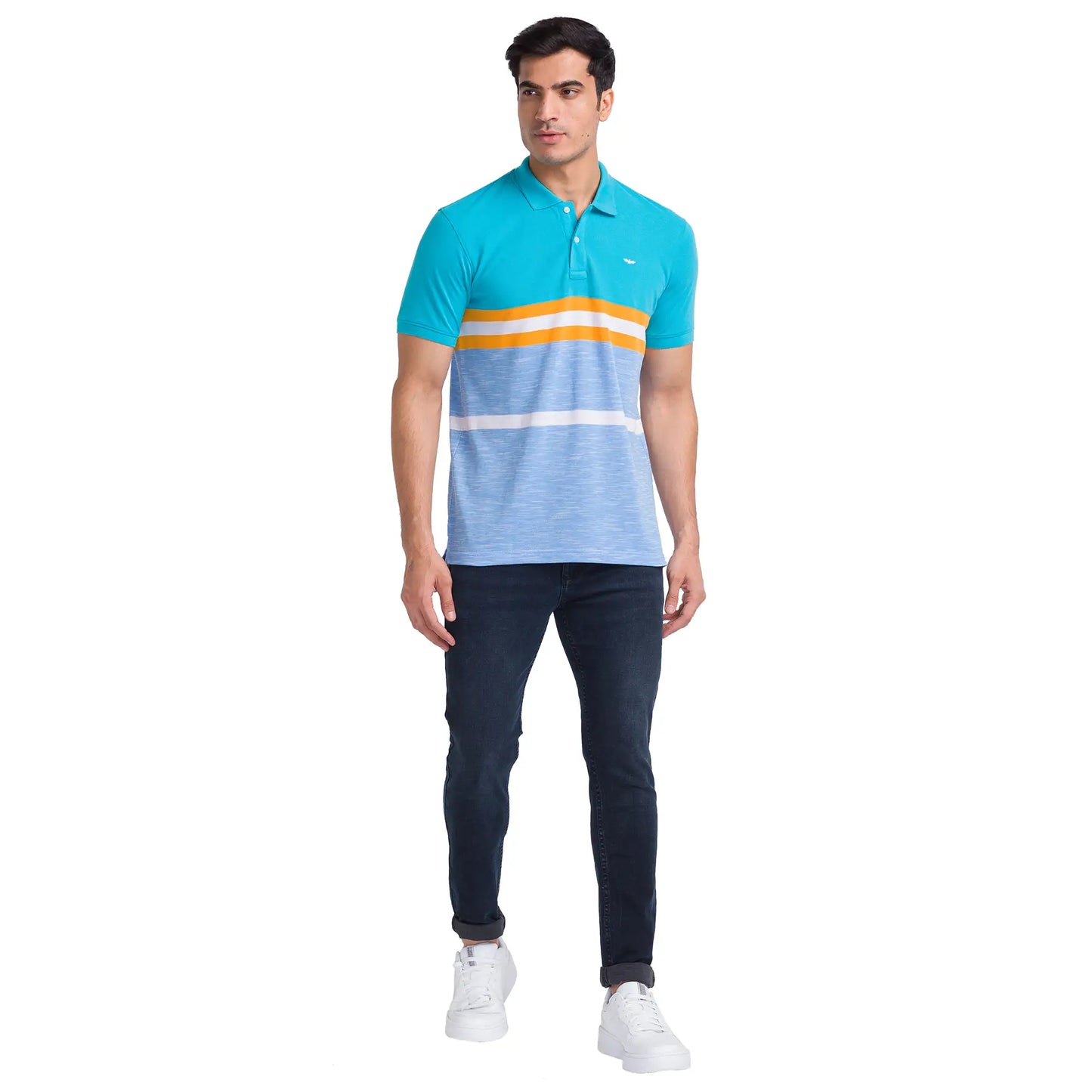 Men Slim Fit Teal Polo