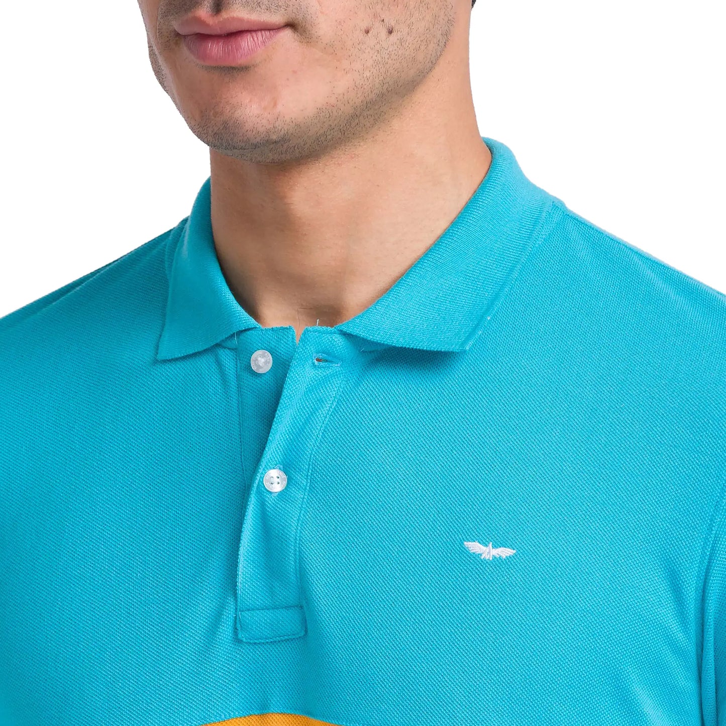 Men Slim Fit Teal Polo
