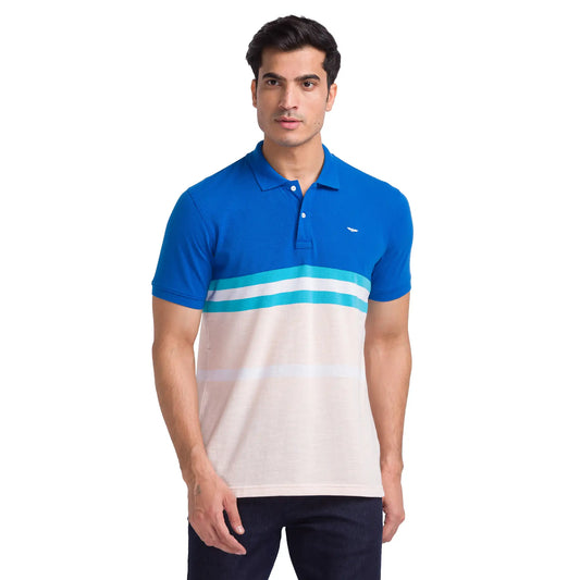 Men Slim Fit Blue Polo