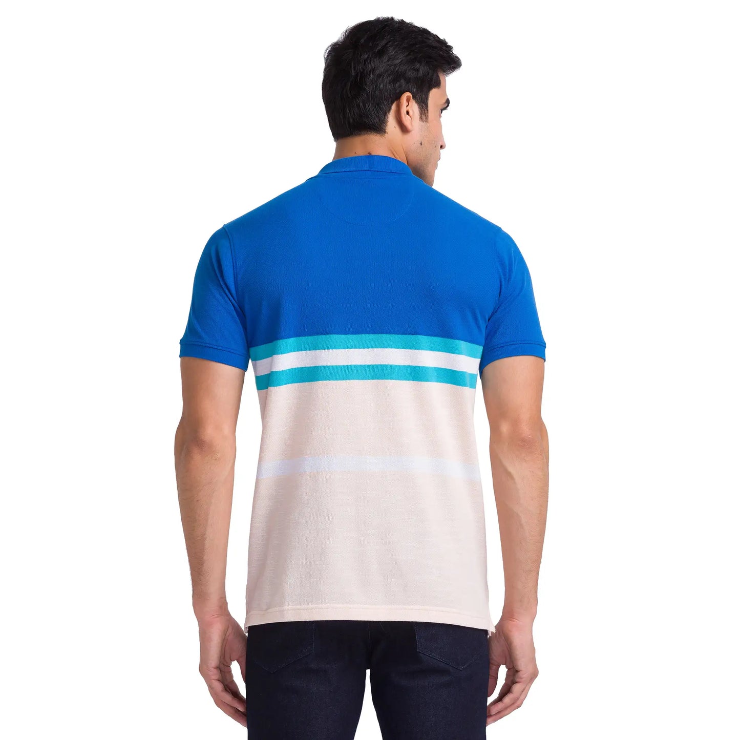Men Slim Fit Blue Polo