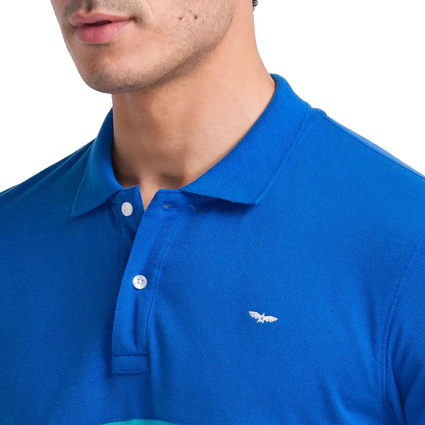 Men Slim Fit Blue Polo