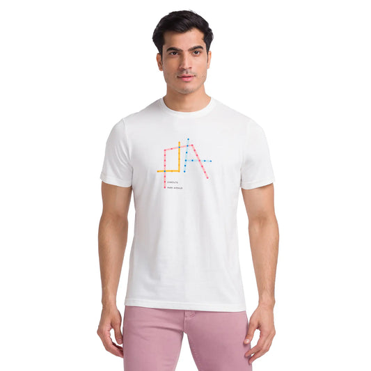 Men Slim Fit Light Yellow T-Shirts