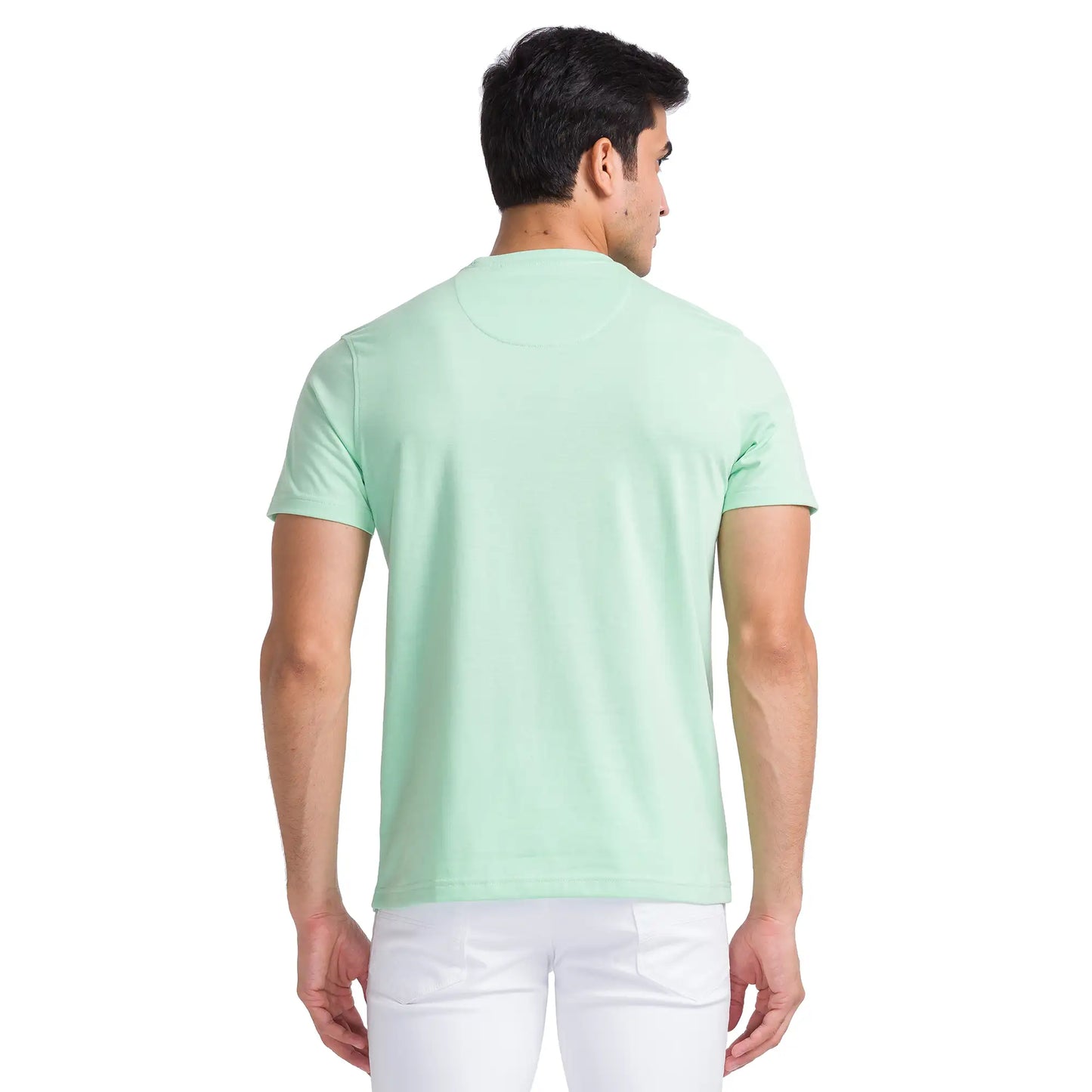 Men Slim Fit Pink T-Shirts