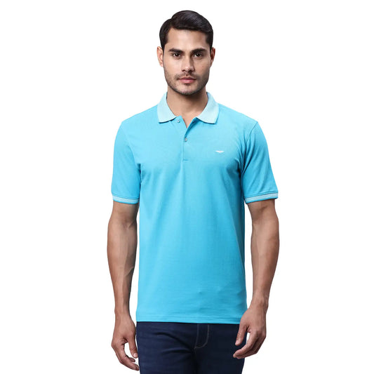 Men Slim Fit Light Pink T-Shirt