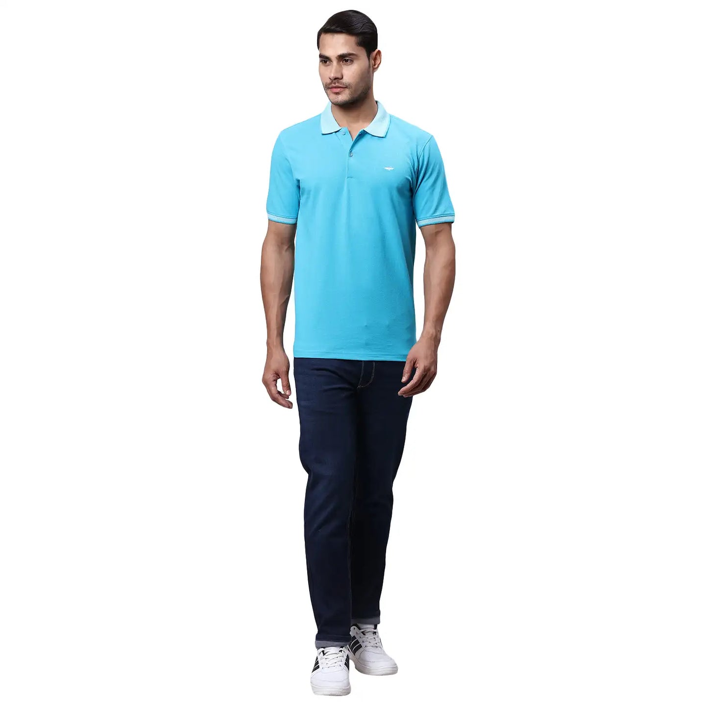 Men Slim Fit Light Pink T-Shirt
