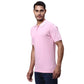 Men Slim Fit Pink T-Shirt