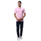Men Slim Fit Pink T-Shirt
