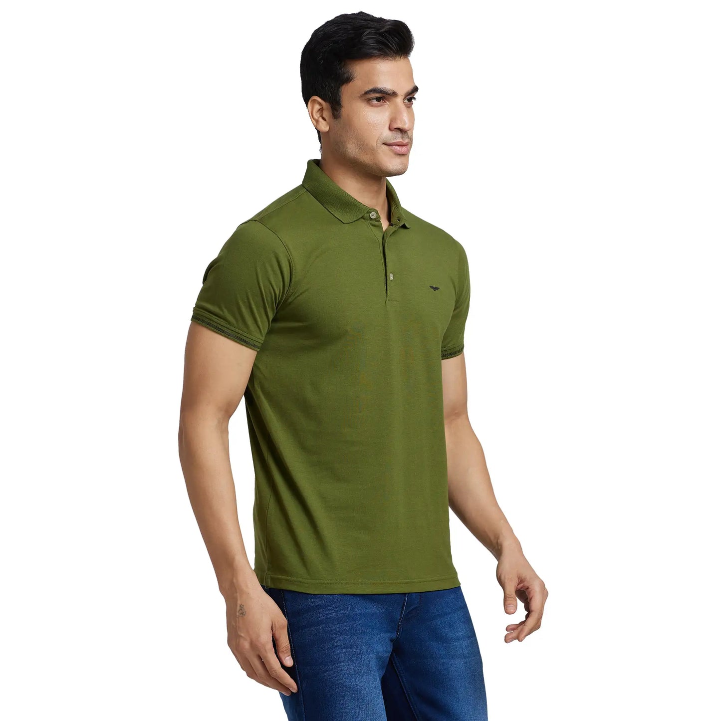 Men Slim Fit Light Blue T-Shirt