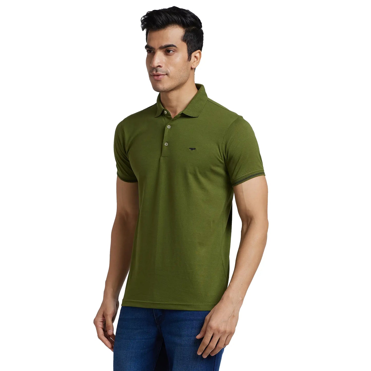 Men Slim Fit Light Blue T-Shirt