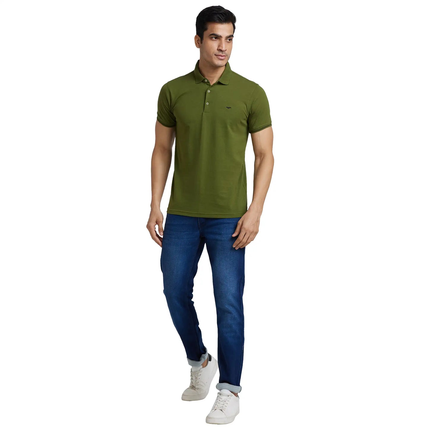 Men Slim Fit Light Blue T-Shirt