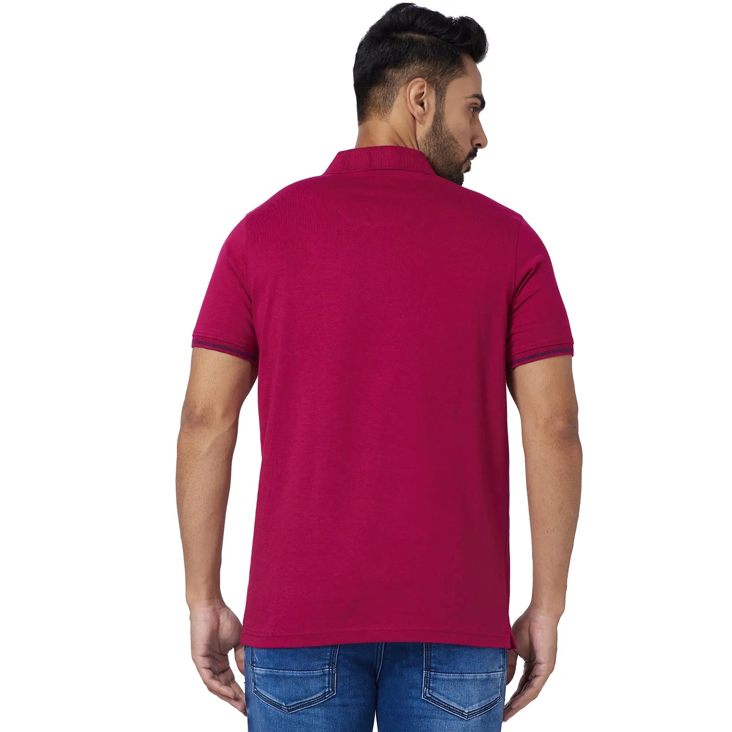 Men Slim Fit Blue Polo