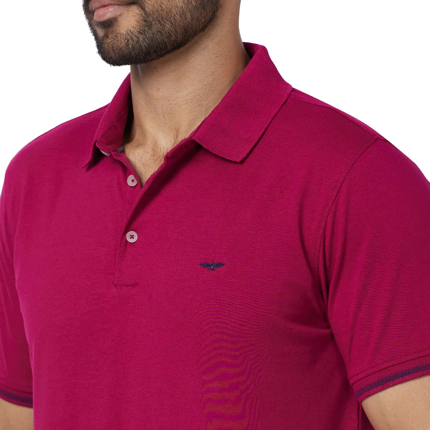 Men Slim Fit Blue Polo