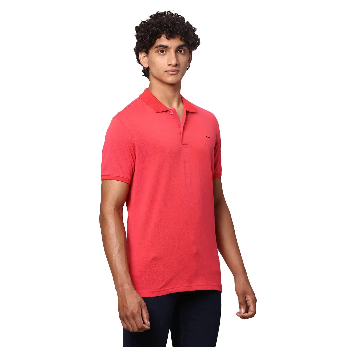 Men Slim Fit Blue Polo