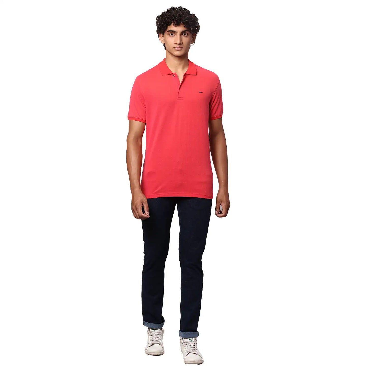 Men Slim Fit Blue Polo
