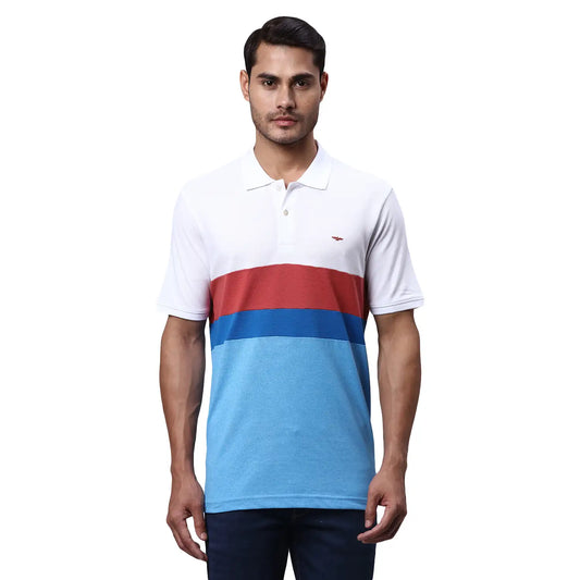 Men Slim Fit Blue T-Shirt