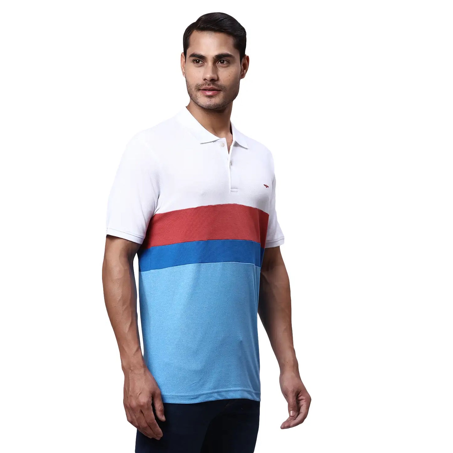 Men Slim Fit Blue T-Shirt