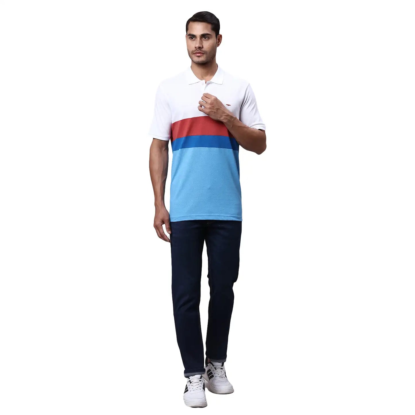 Men Slim Fit Blue T-Shirt