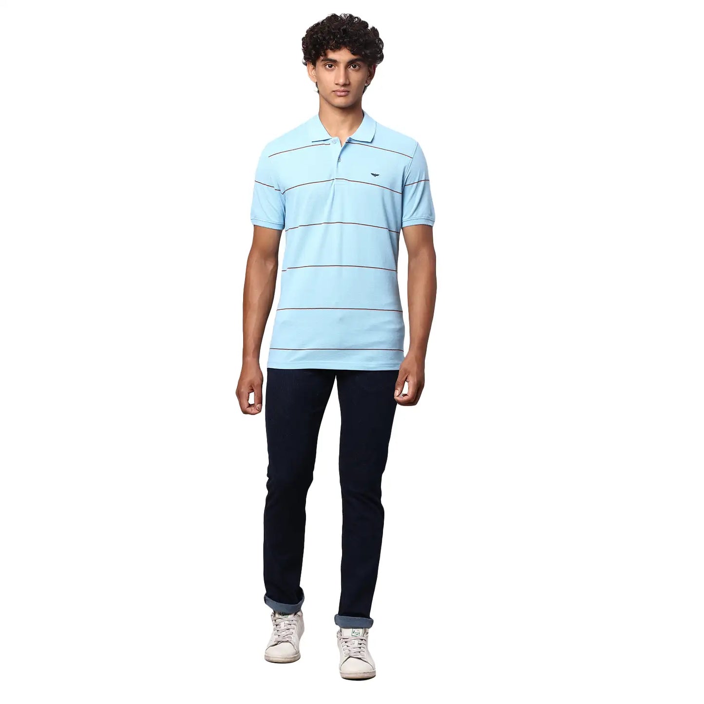 Men Slim Fit White Polo