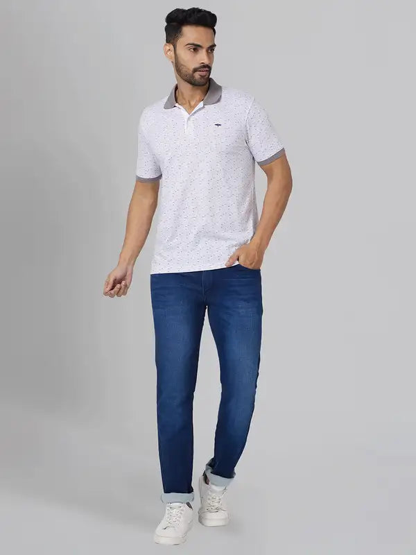 Men Slim Fit Blue Polo