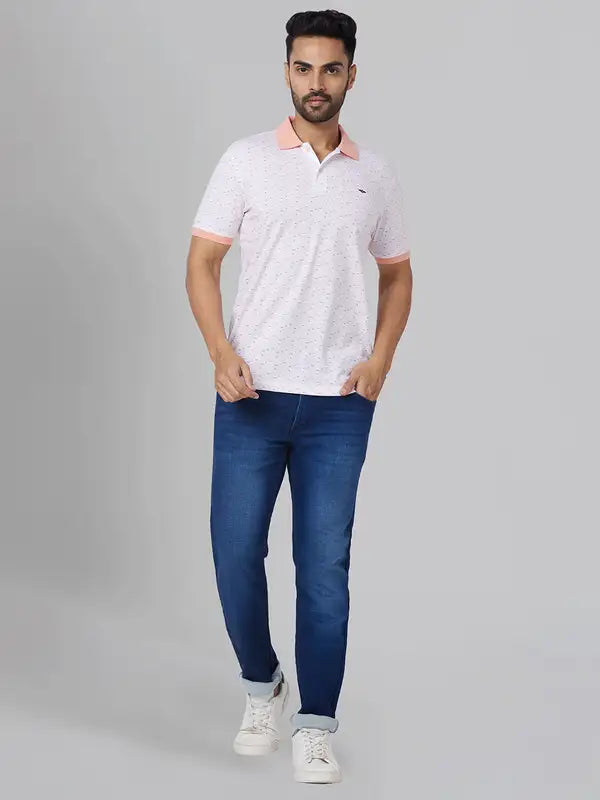 Men Slim Fit Blue Polo