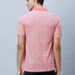 Men Blue Slim Fit Solid Cotton Blend T-Shirt