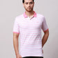 Park Avenue Men Green Stripe Slim Fit Cotton Blend T-Shirt