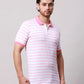 Park Avenue Men Green Stripe Slim Fit Cotton Blend T-Shirt