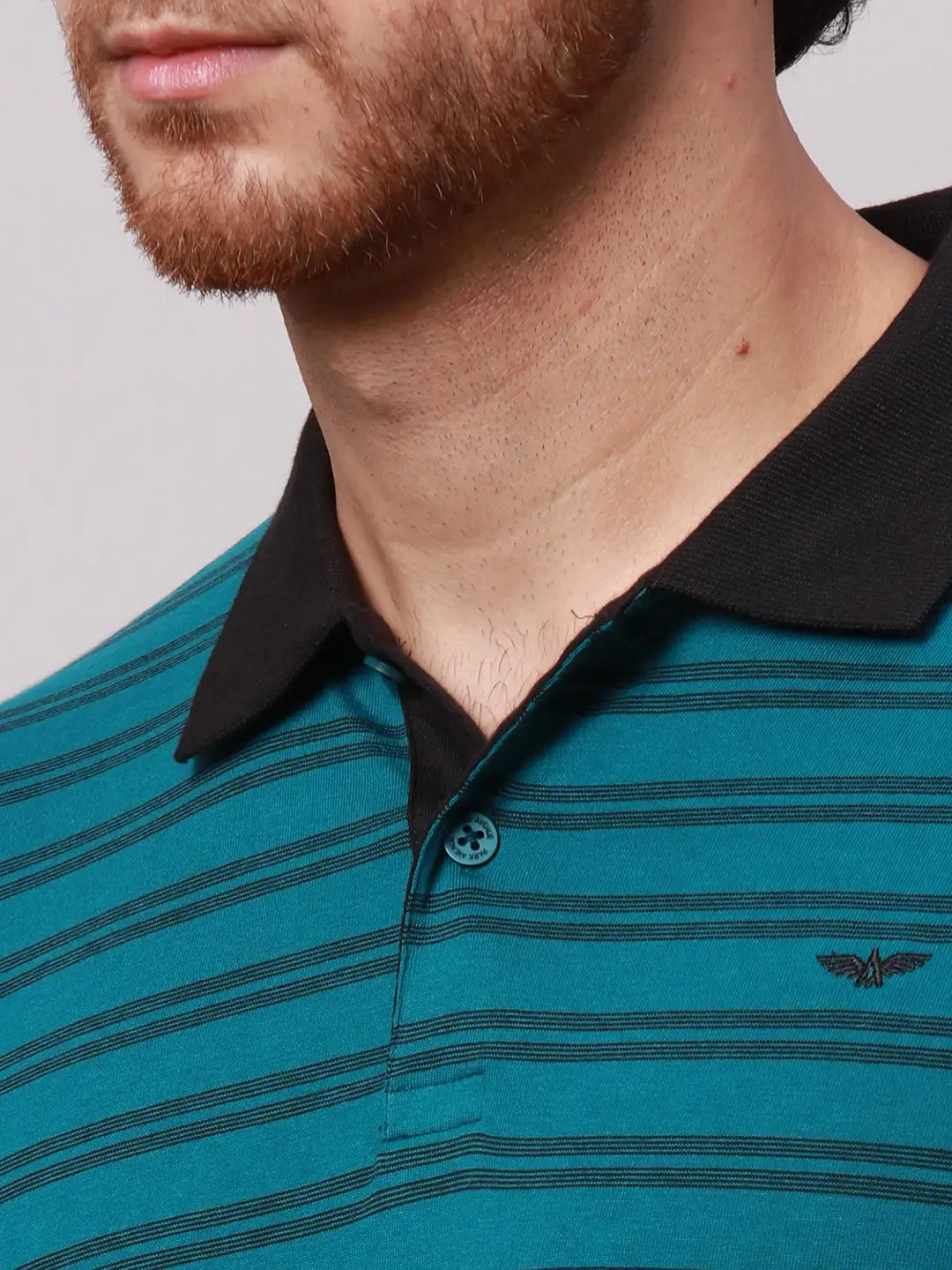 Park Avenue Men Green Two Tone Slim Fit Cotton Blend T-Shirt