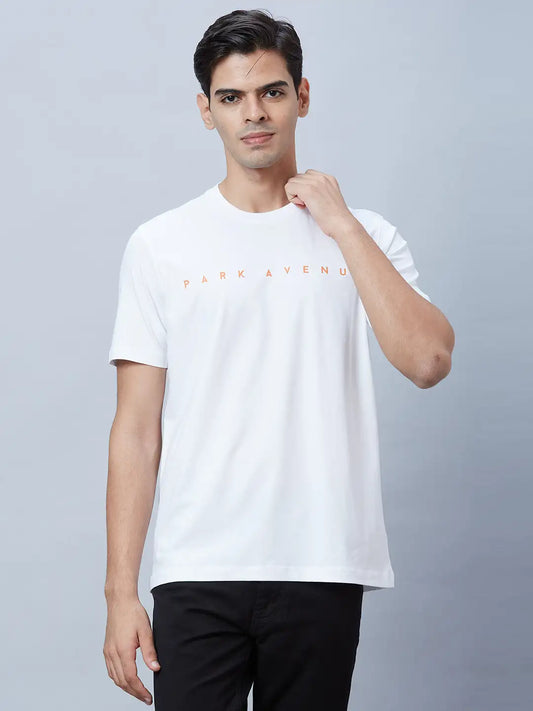 Men Grey Slim Fit Solid Cotton Blend T-Shirt