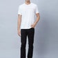 Men Grey Slim Fit Solid Cotton Blend T-Shirt