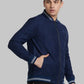 Park Avenue Men Blue Solid Polyester Full Sleeve Bomber Jacket