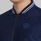 Park Avenue Men Blue Solid Polyester Full Sleeve Bomber Jacket