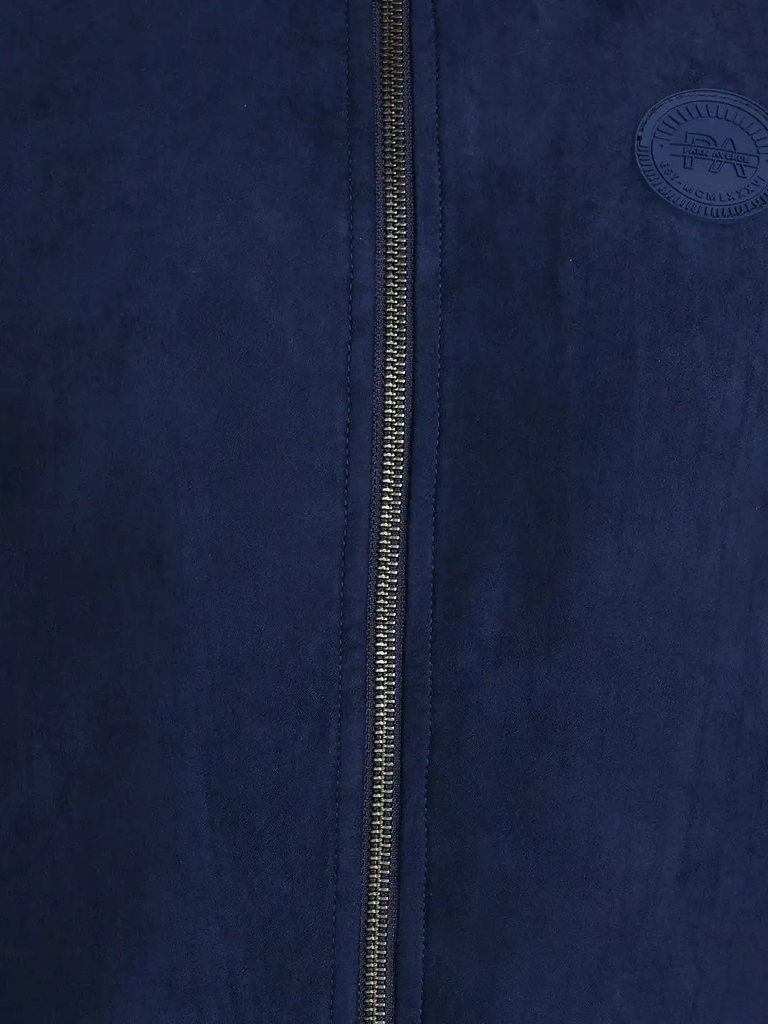 Park Avenue Men Blue Solid Polyester Full Sleeve Bomber Jacket