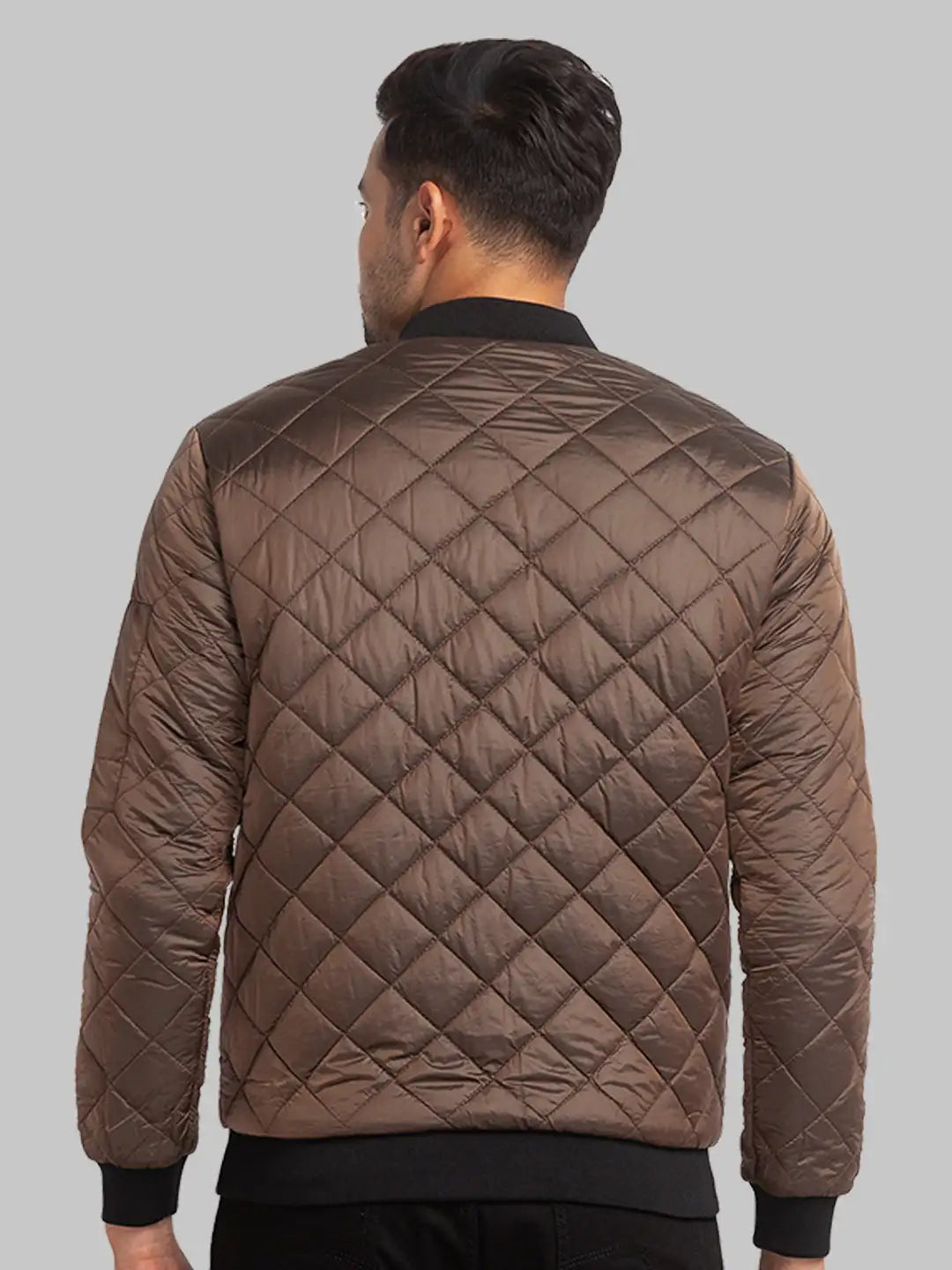 Men Regular Fit Grey Jacket