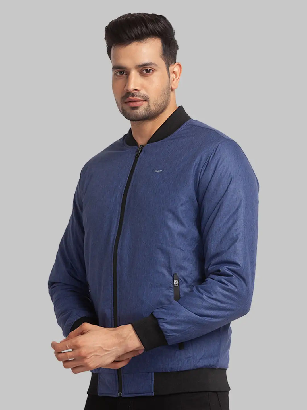 Men Regular Fit Grey Jacket