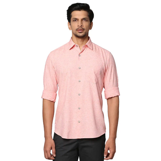 Men Slim Fit Medium Blue Shirt