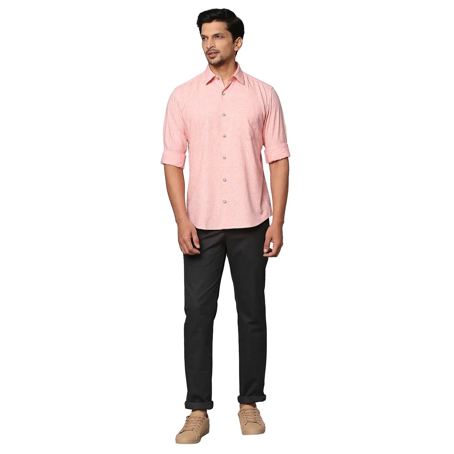 Men Slim Fit Medium Blue Shirt