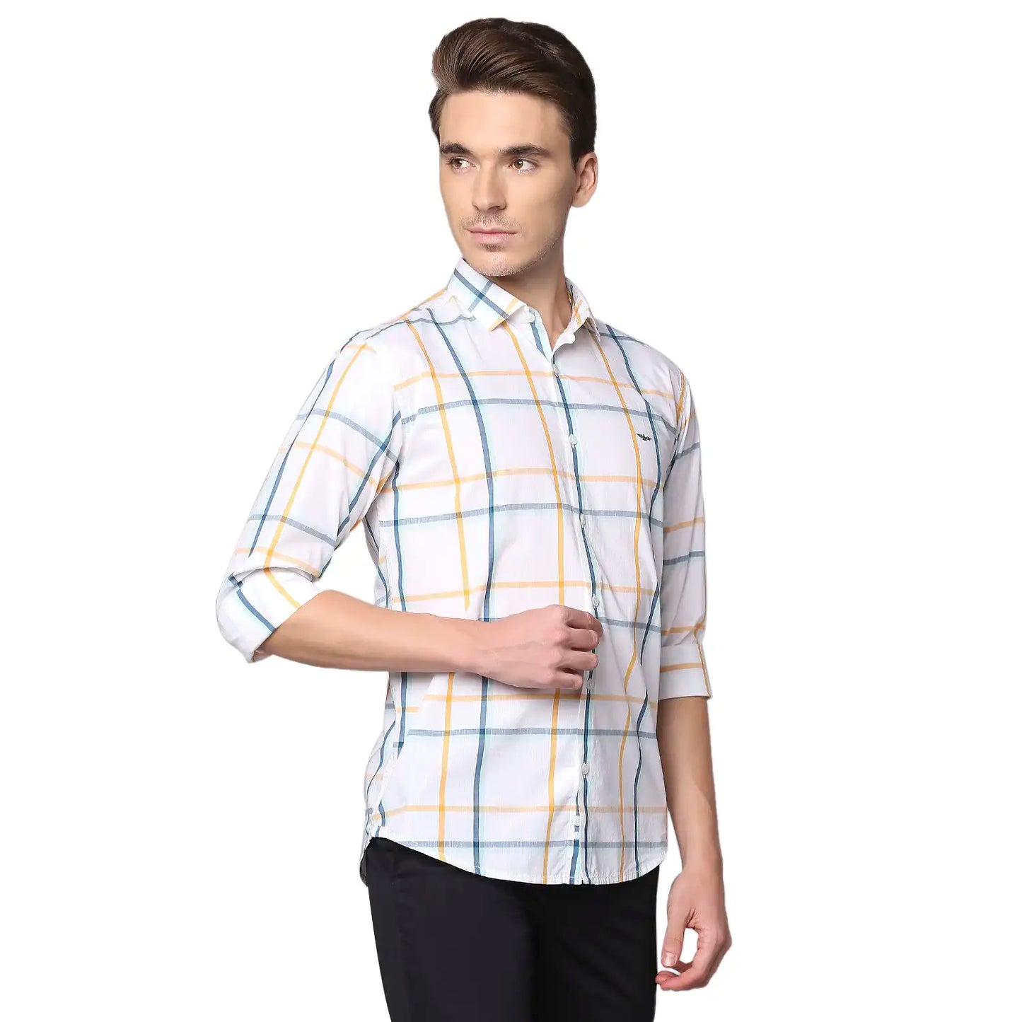 Men Slim Fit Medium Petrol Shirt