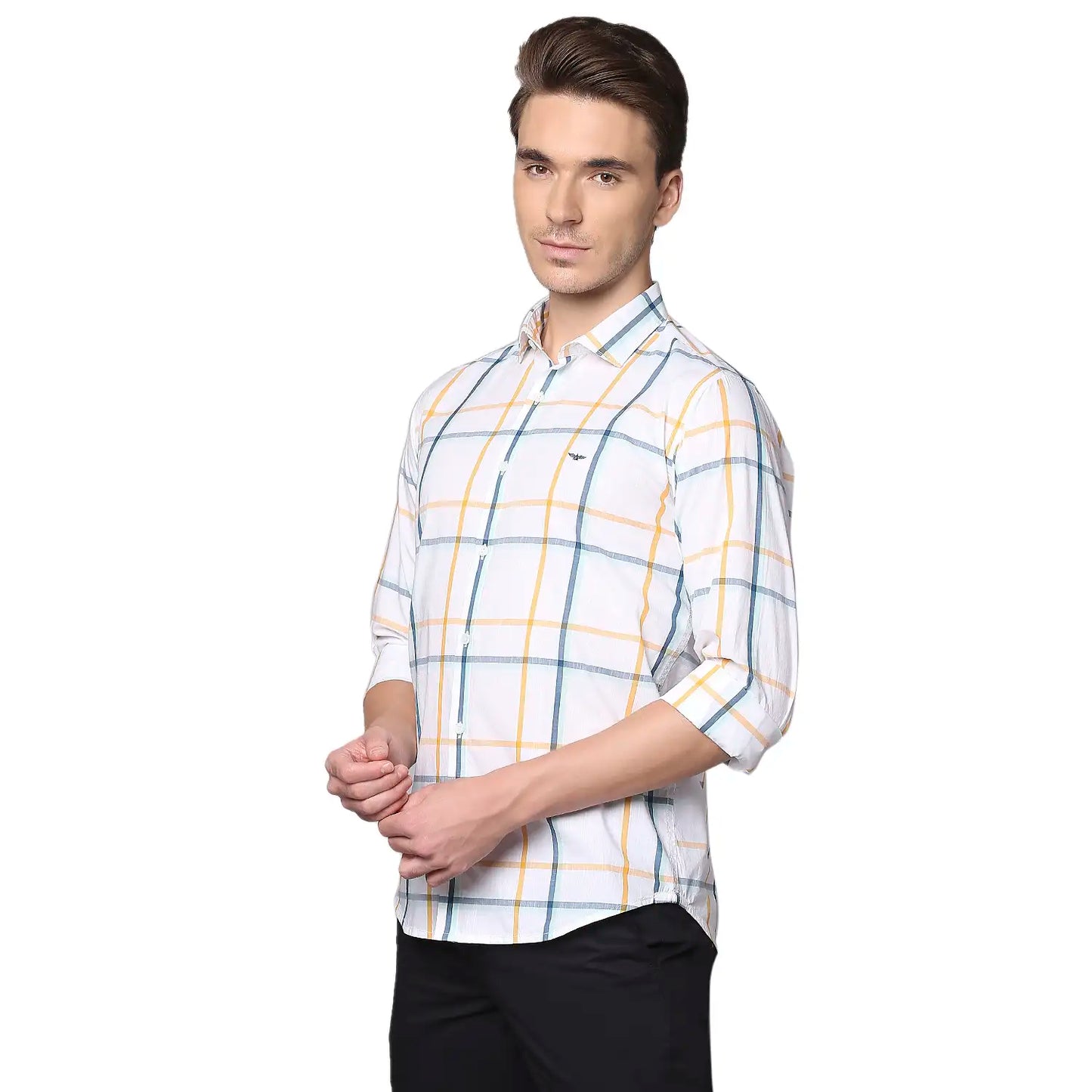 Men Slim Fit Medium Petrol Shirt